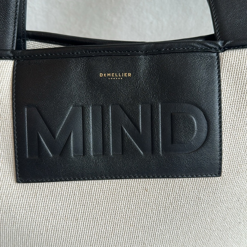 DeMellier London Christie Tyler Limited Edition MIND Bag, Canvas & Leather Tote - Picture 2 of 9